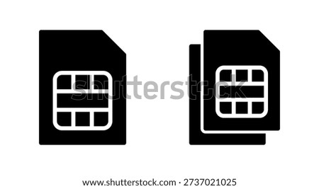 Sim card icon symbol for apps and websites. dual sim card sign and symbol