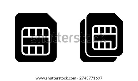 Sim card icon symbol for apps and websites. dual sim card sign and symbol