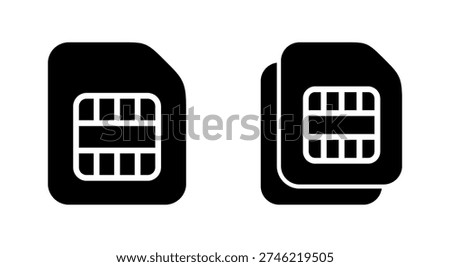 Sim card icon symbol for apps and websites. dual sim card sign and symbol
