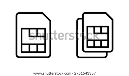 Sim card icon symbol for apps and websites. dual sim card sign and symbol