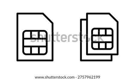 Sim card icon symbol for apps and websites. dual sim card sign and symbol