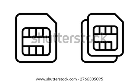 Sim card icon symbol for apps and websites. dual sim card sign and symbol