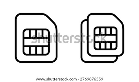 Sim card icon symbol for apps and websites. dual sim card sign and symbol