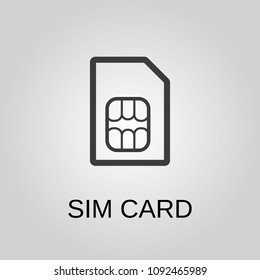 Sim card icon. Sim card symbol. Flat design. Stock - Vector illustration