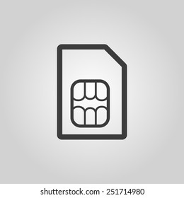 The sim card icon. symbol. Flat Vector illustration