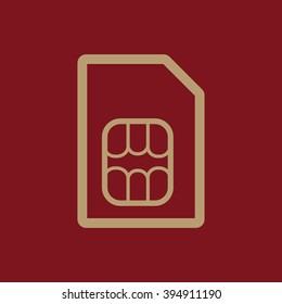The sim card icon. Sim card symbol. Flat Vector illustration
