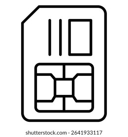 Sim card icon Thin line vector design