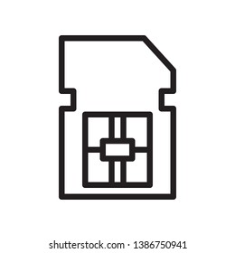 Sim card icon in trendy outline style design. Vector graphic illustration. Sim card symbol for website design, logo, app, and ui. Editable vector stroke.Pixel perfect. EPS 10.