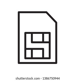 Sim card icon in trendy outline style design. Vector graphic illustration. Sim card symbol for website design, logo, app, and ui. Editable vector stroke.Pixel perfect. EPS 10.