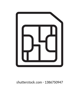 Sim card icon in trendy outline style design. Vector graphic illustration. Sim card symbol for website design, logo, app, and ui. Editable vector stroke.Pixel perfect. EPS 10.