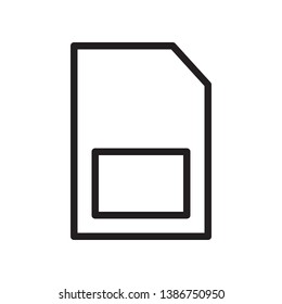 Sim card icon in trendy outline style design. Vector graphic illustration. Sim card symbol for website design, logo, app, and ui. Editable vector stroke.Pixel perfect. EPS 10.