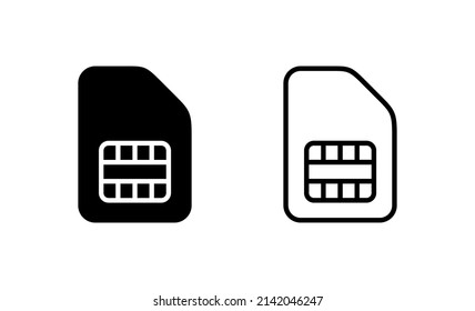 Sim card icon vector. dual sim card sign and symbol