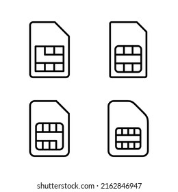 Einfach Kartensymbol, Vektorgrafik. Doppelsim-Kartenzeichen und Symbol