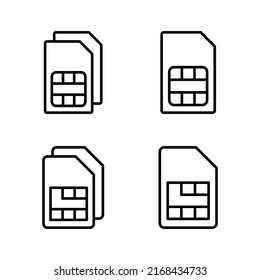 Sim card icon vector. dual sim card sign and symbol