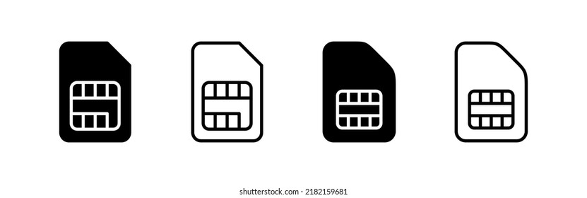 Sim card icon vector. dual sim card sign and symbol