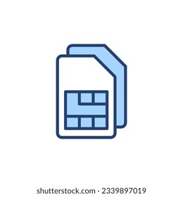 Sim card icon vector. dual sim card sign and symbol