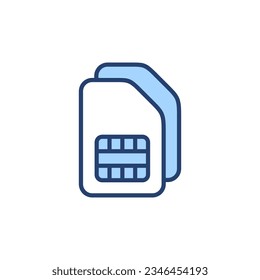 Sim card icon vector. dual sim card sign and symbol
