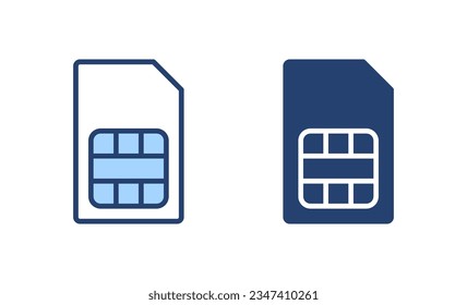 Sim card icon vector. dual sim card sign and symbol