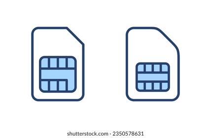Sim card icon vector. dual sim card sign and symbol