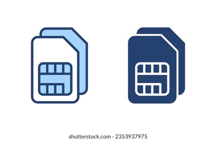 Vector de icono de tarjeta SIM. signo y símbolo de tarjeta sim dual