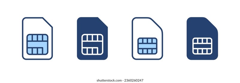 Sim card icon vector. dual sim card sign and symbol