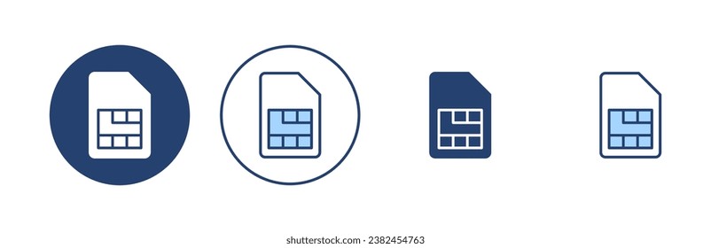 Sim card icon vector. dual sim card sign and symbol