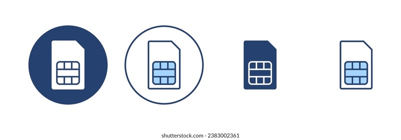 Sim card icon vector. dual sim card sign and symbol