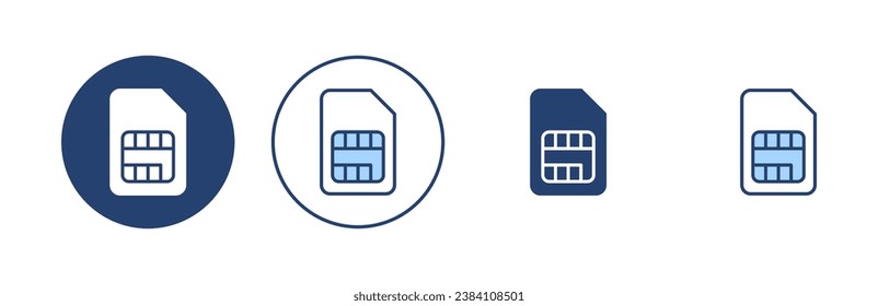 Vector de icono de tarjeta SIM. signo y símbolo de tarjeta sim dual