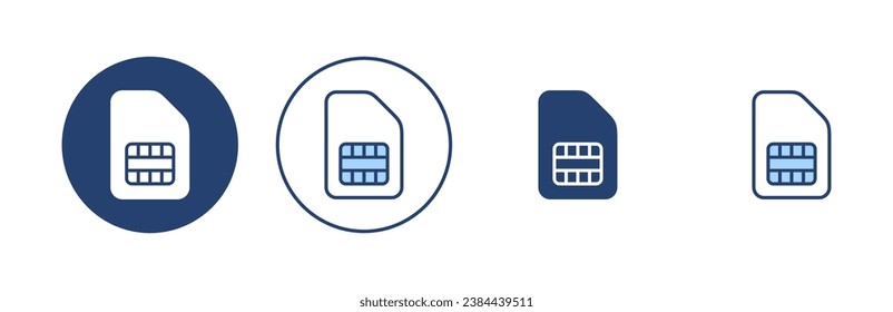 Sim card icon vector. dual sim card sign and symbol