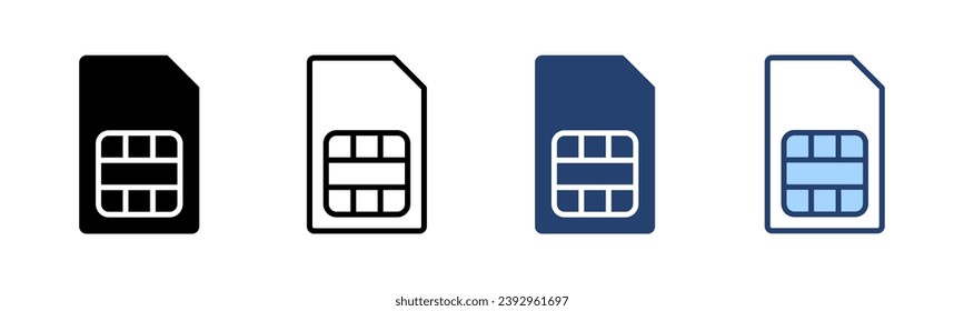 Sim card icon vector. dual sim card sign and symbol