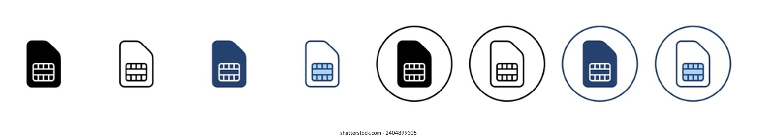 Vector de icono de tarjeta SIM. signo y símbolo de tarjeta sim dual