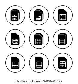 Sim card icon vector. dual sim card sign and symbol