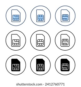 Sim card icon vector. dual sim card sign and symbol
