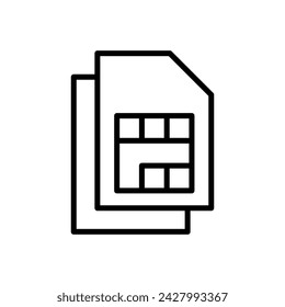 Sim card icon vector. dual sim card icon vector