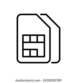 Sim-Karte-Symbol-Vektor. Dual-Sim-Karte-Symbol-Vektor