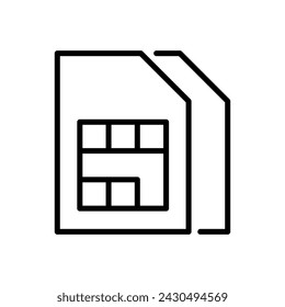Sim card icon vector. dual sim card icon vector