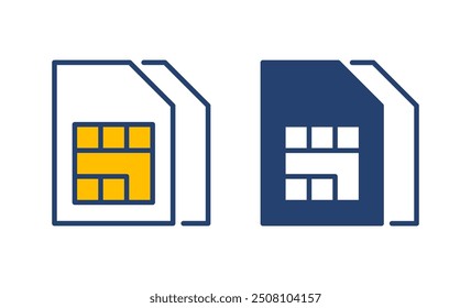 Sim card icon vector. dual sim card icon vector