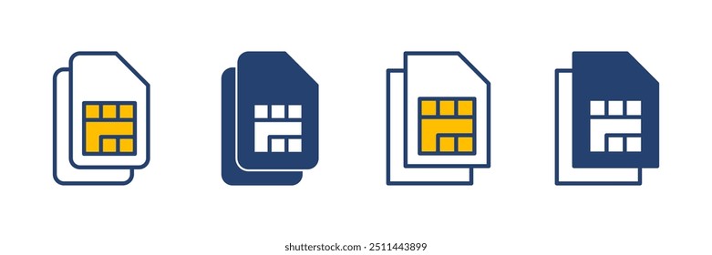 Sim-Kartensymbol, Vektor. Dual-SIM-Karten-Icon-Vektor