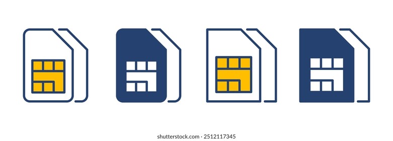 Sim card icon vector. dual sim card icon vector