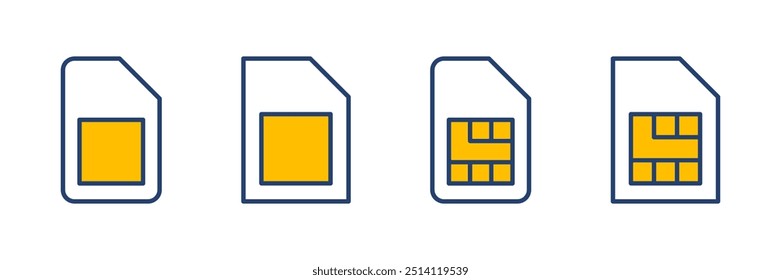 Vetor do ícone do cartão Sim. vetor do ícone do cartão Sim duplo