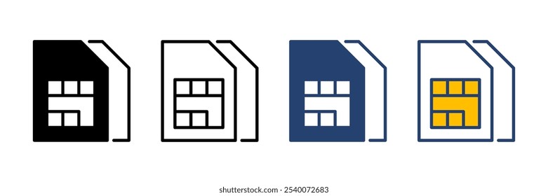 Icono de tarjeta SIM Vector. Vector de icono de tarjeta SIM dual