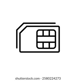 Sim card icon vector. dual sim card sign and symbol