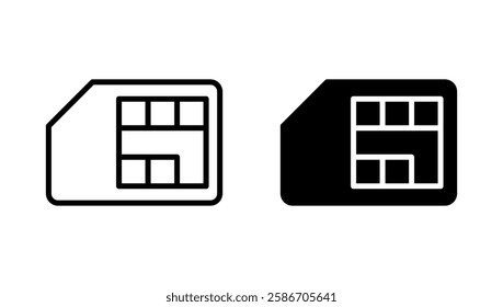 Sim card icon vector. dual sim card sign and symbol