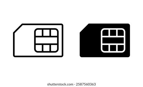 Sim card icon vector. dual sim card sign and symbol