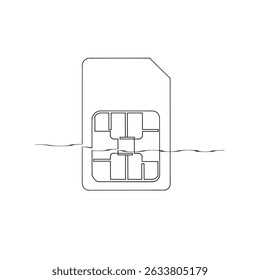  sim card icon vector. dual sim card sign and symbol continuous line