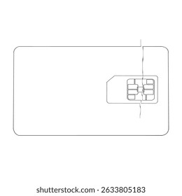  sim card icon vector. dual sim card sign and symbol continuous line