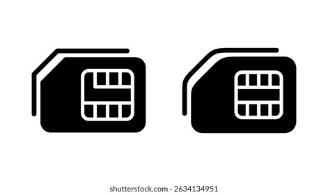 Sim card icon vector. dual sim card sign and symbol
