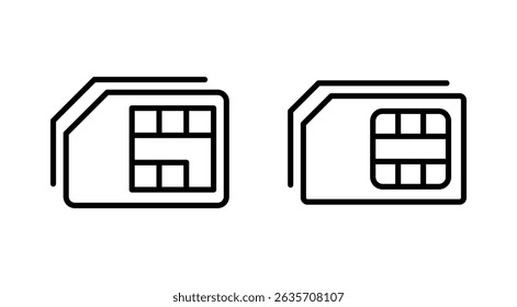 Sim card icon vector. dual sim card sign and symbol