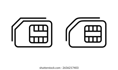 Sim card icon vector. dual sim card sign and symbol