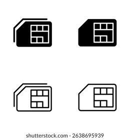 Sim card icon vector. dual sim card sign and symbol